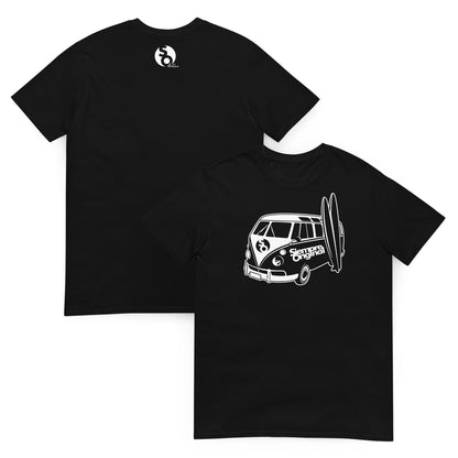 camiseta furgoneta surf delante y detras negra