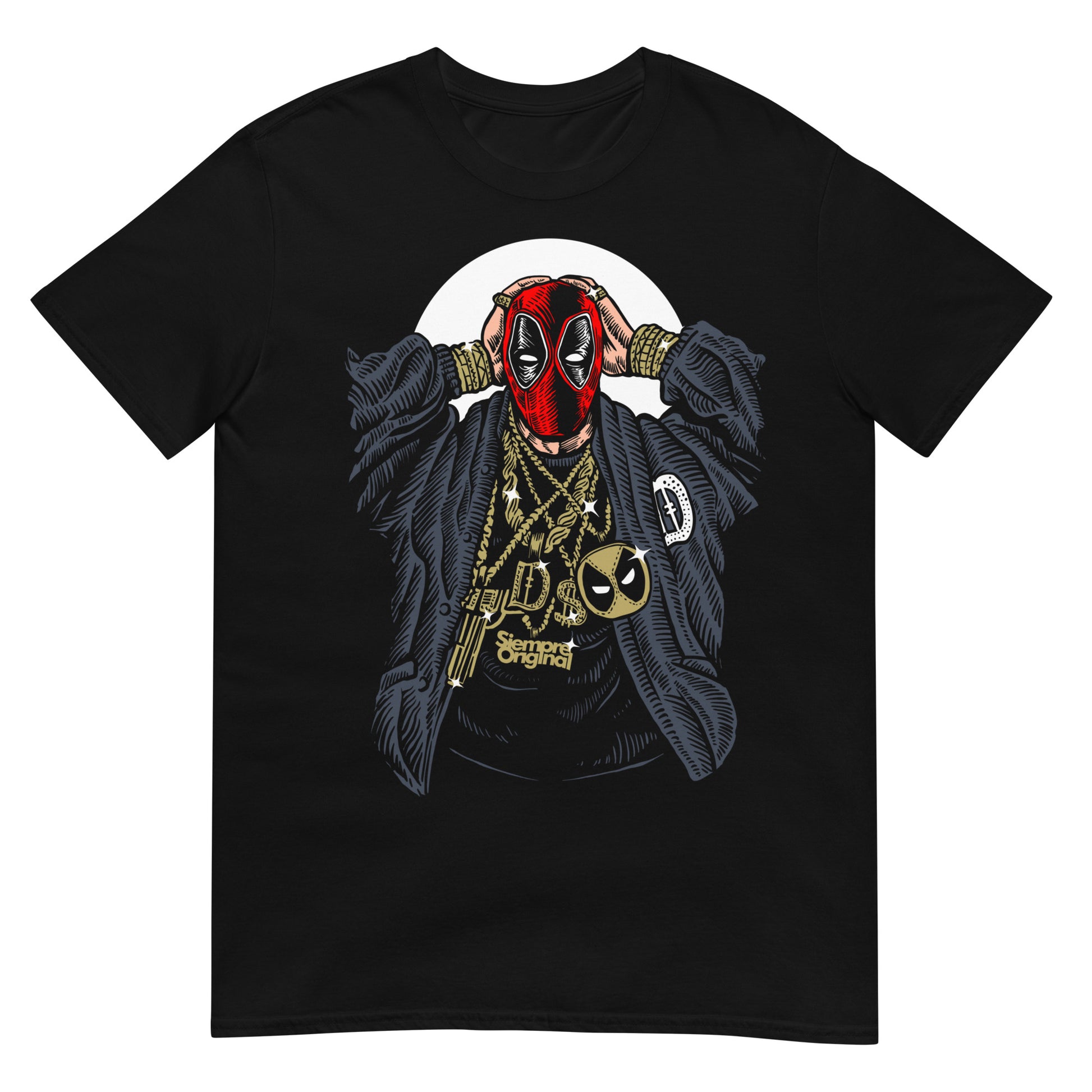 camiseta gangsta mercenary deadpool siempre original urban en color negro