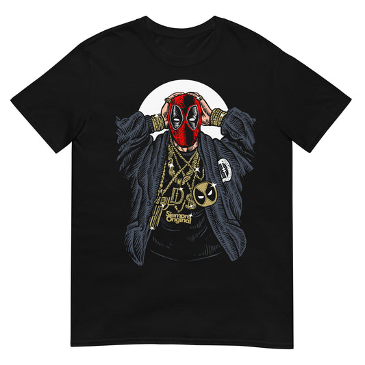 camiseta gangsta mercenary deadpool siempre original urban en color negro
