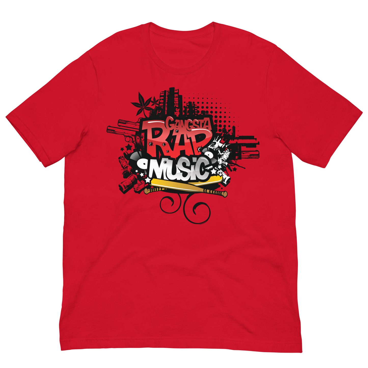camiseta gangsta rap roja