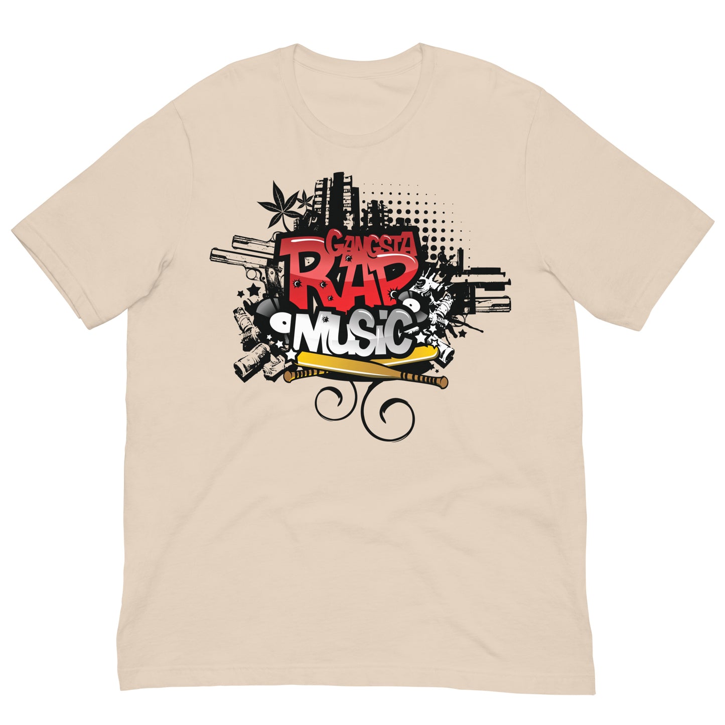 camiseta gangsta rap beige