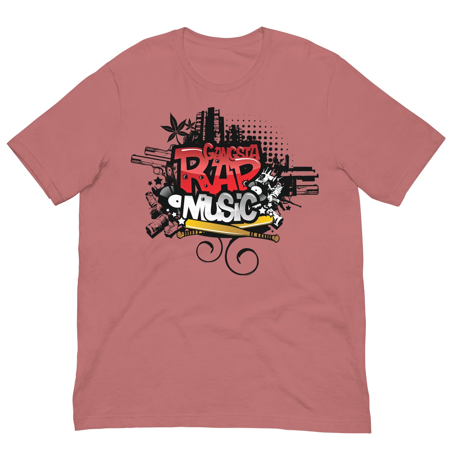 camiseta gangsta rap malva
