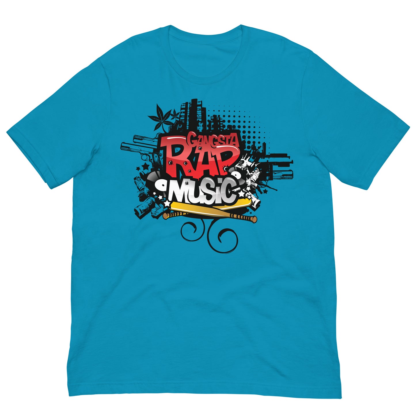 camiseta gangsta rap azul