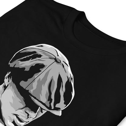 detalle de camiseta peaky blinders tommy shelby negra