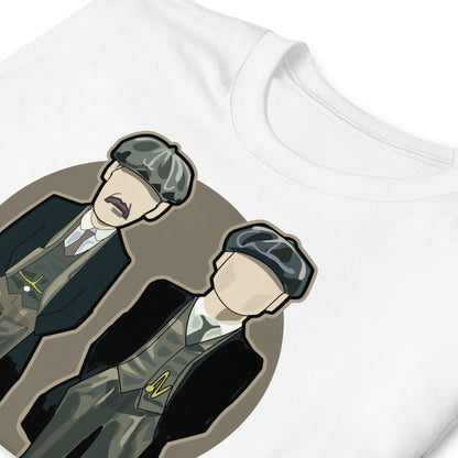 detalle de camiseta peaky blinders tommy arthur blanca