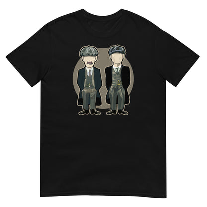 mujer con camiseta peaky blinders tommy arthur negra