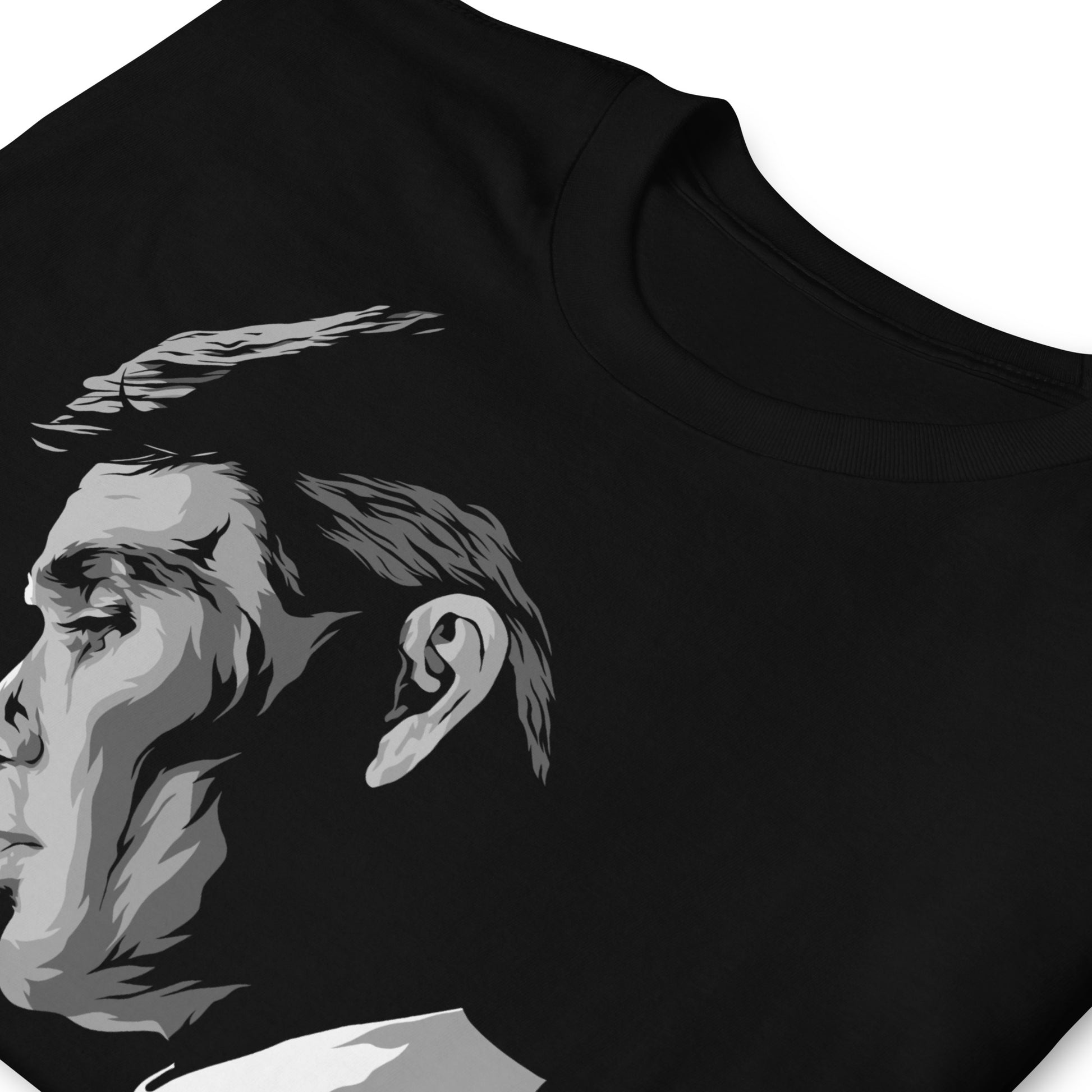 detalle de camiseta peaky blinders tommy shelby negra