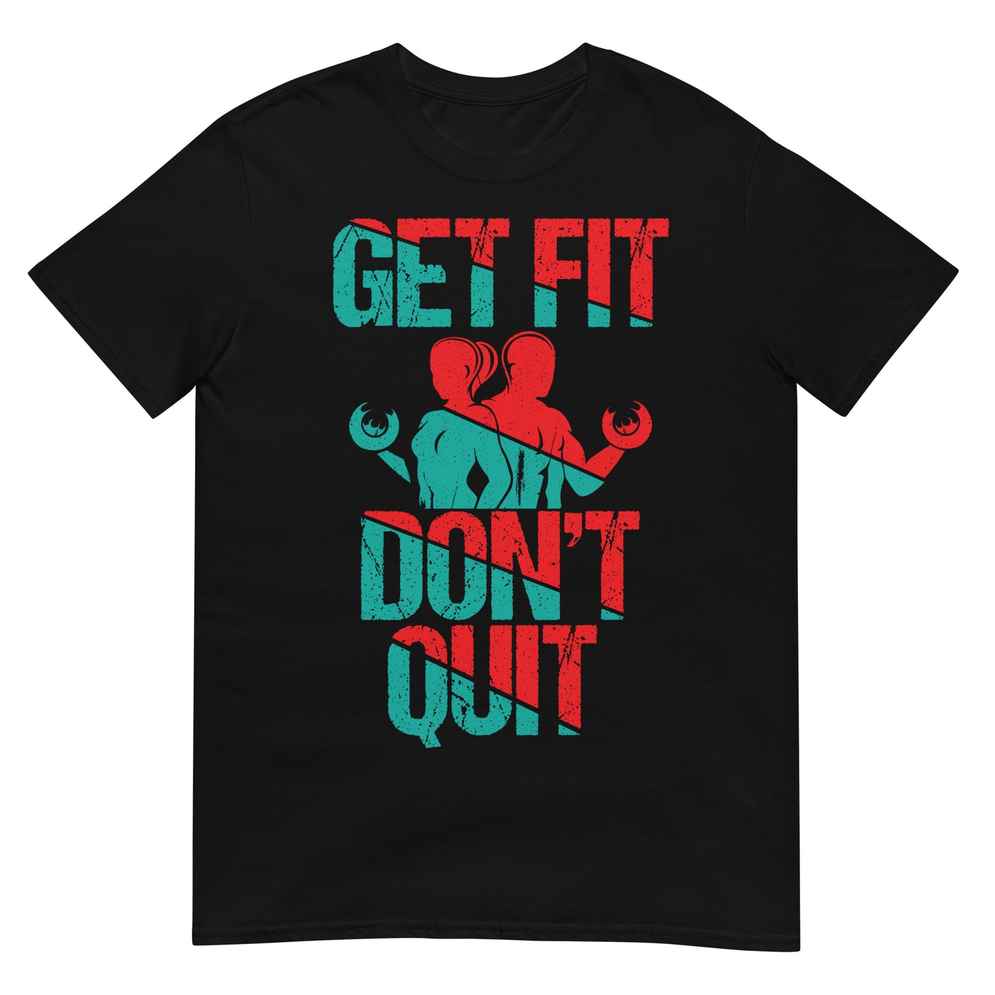 camiseta get fit dont quit fitness negra