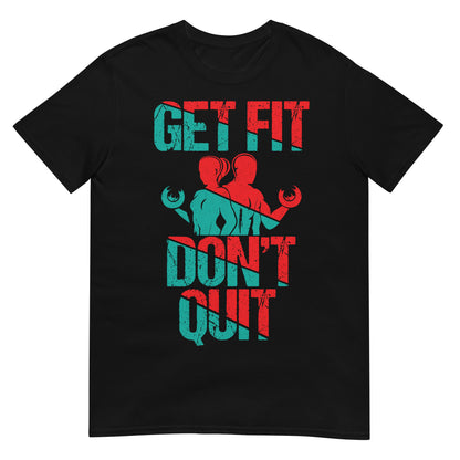 camiseta get fit dont quit fitness negra