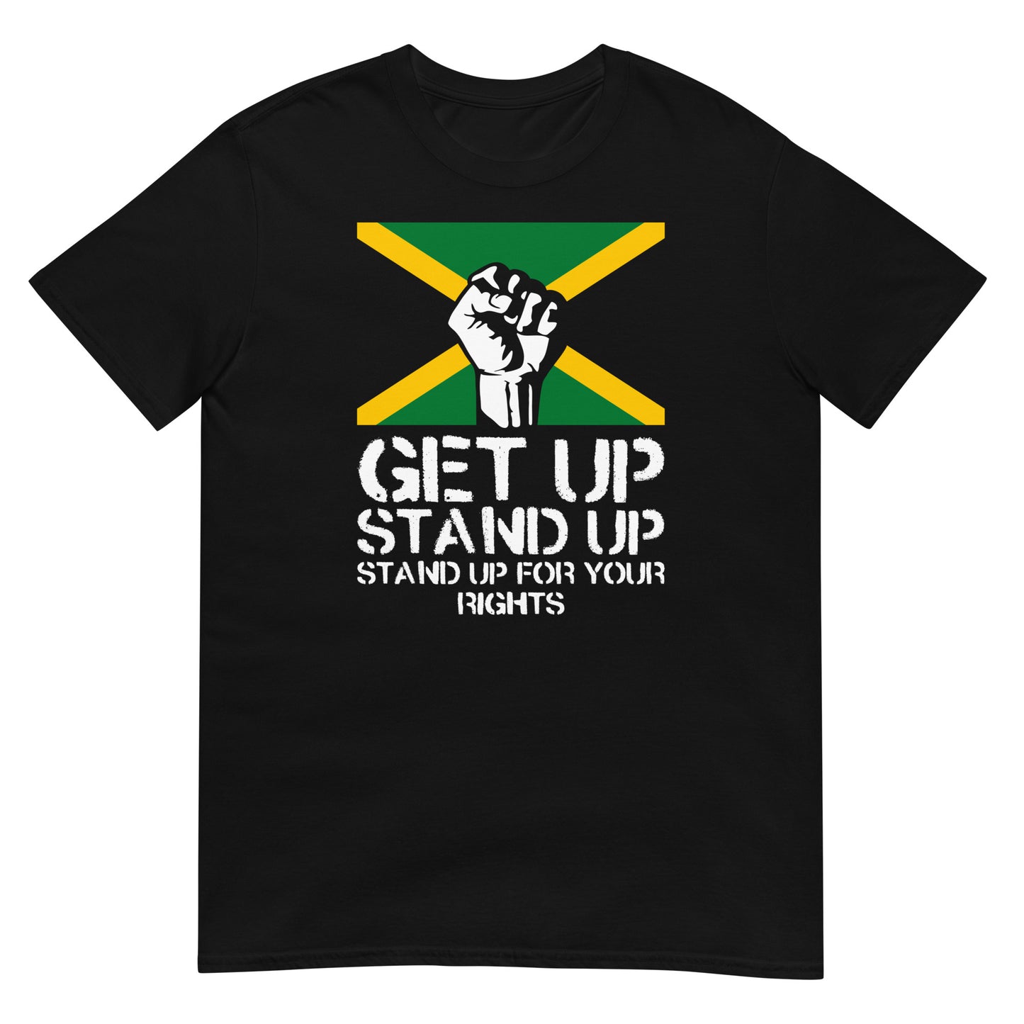 camiseta get up stand up reggae negra