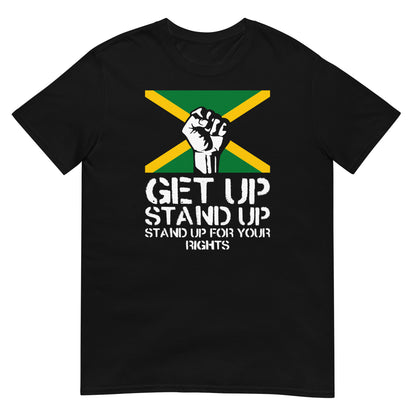 camiseta get up stand up reggae negra