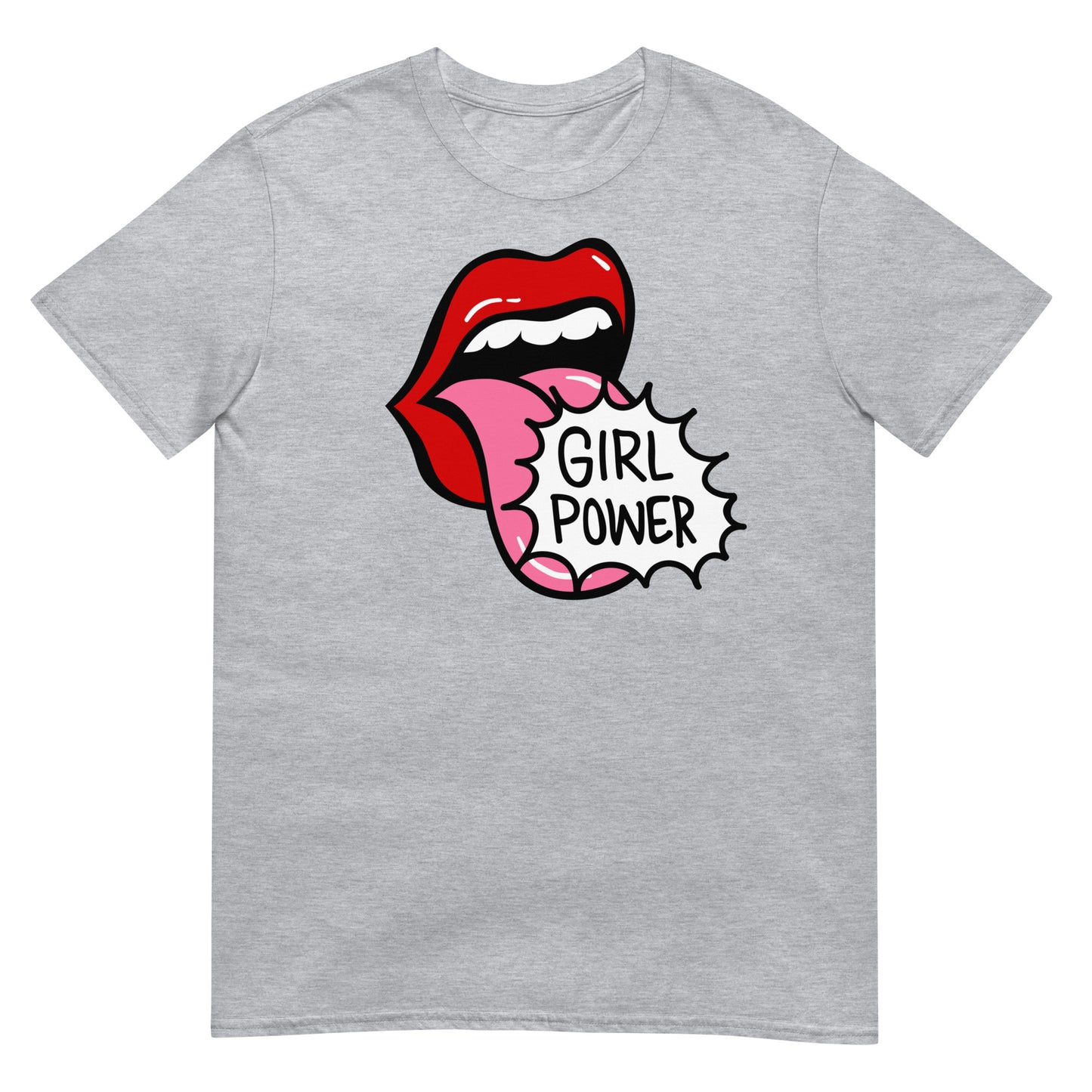 camiseta girl power pop art gris