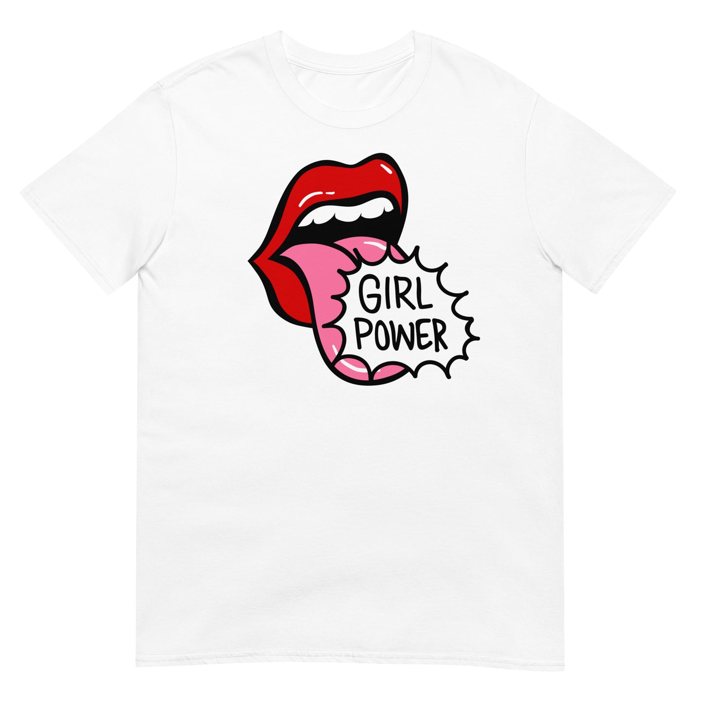 camiseta girl power pop art blanca