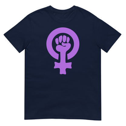 camiseta girl power simbolo feminista azul marino