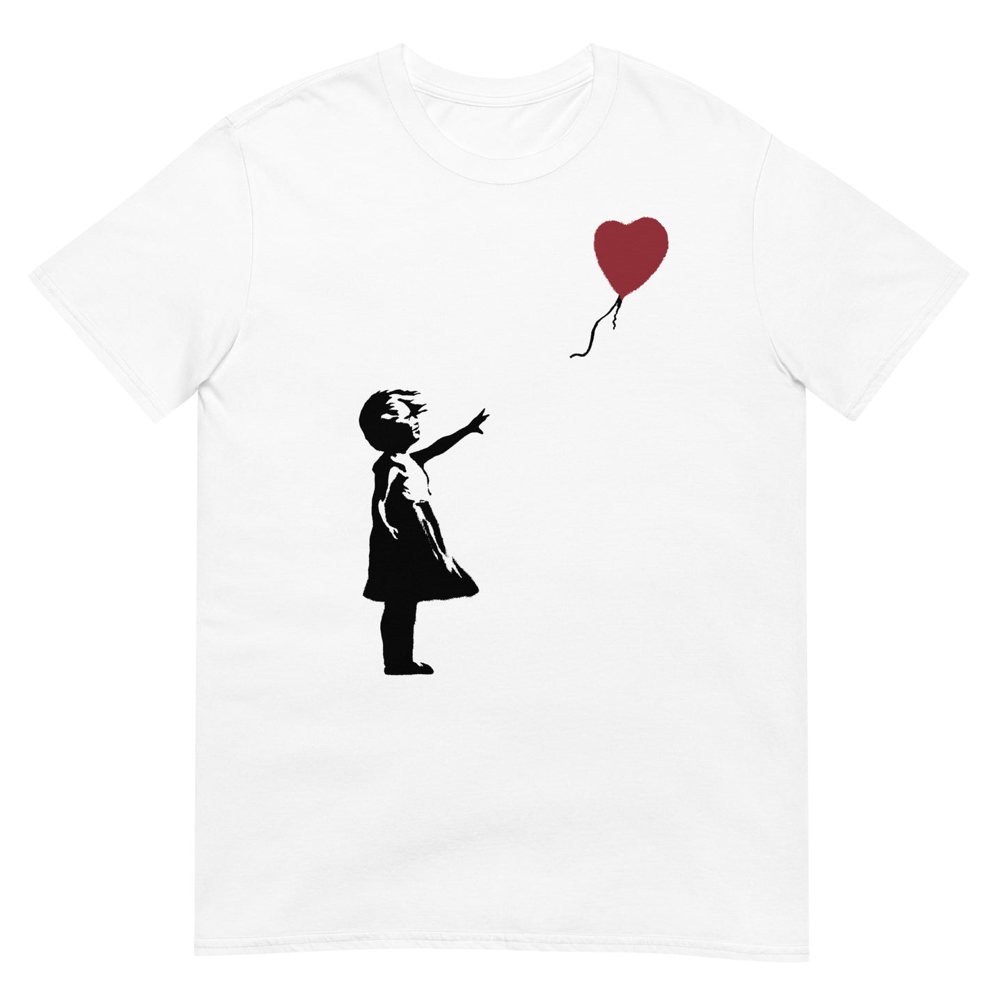camiseta girl with balloon banksy blanca