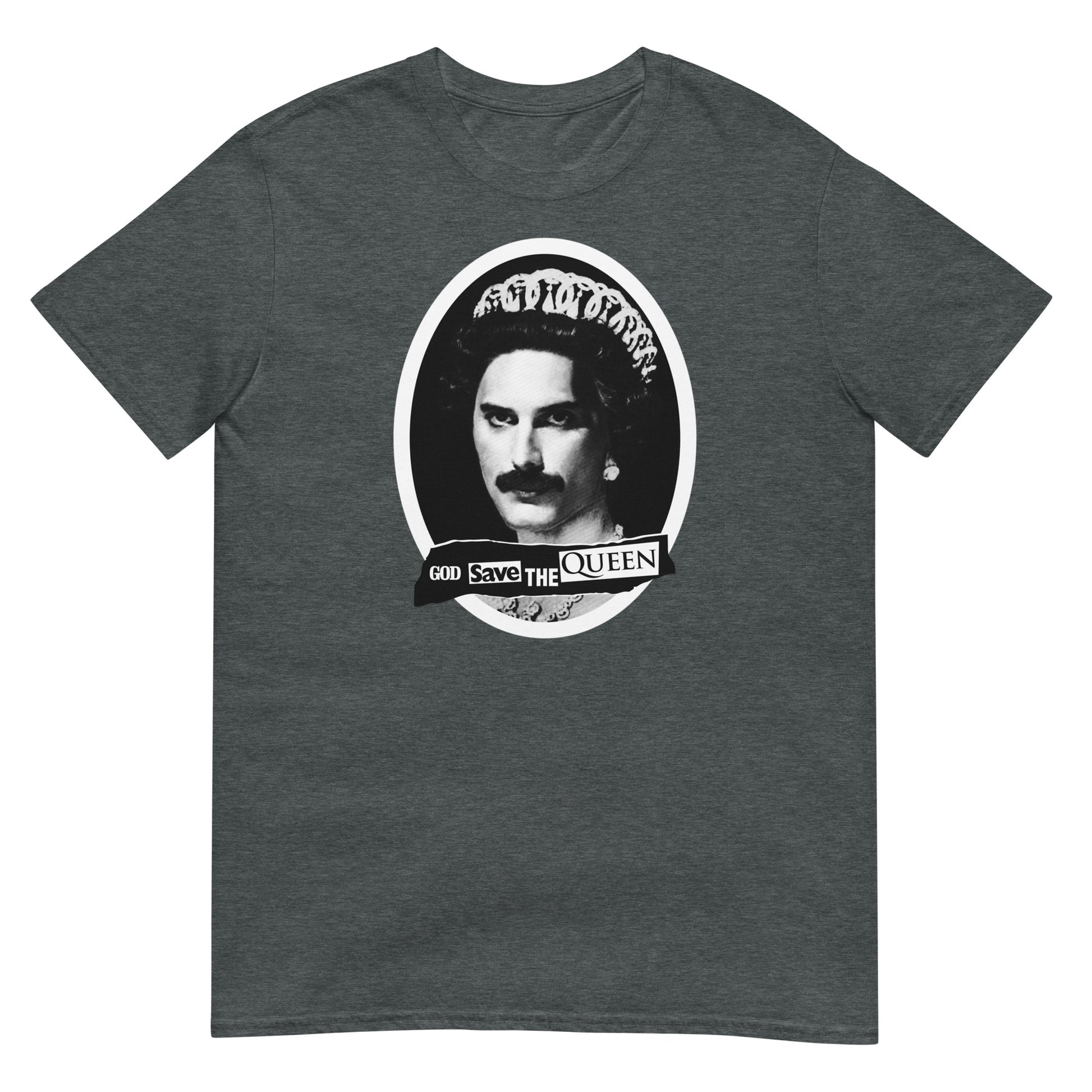 camiseta god save the queen freddy mercury gris oscuro