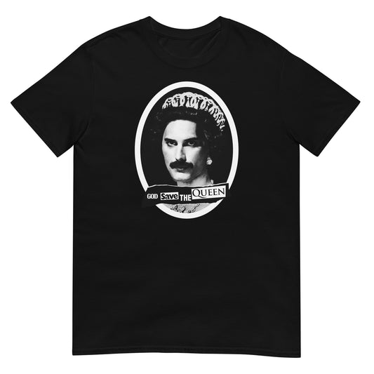 camiseta god save the queen freddy mercury negra