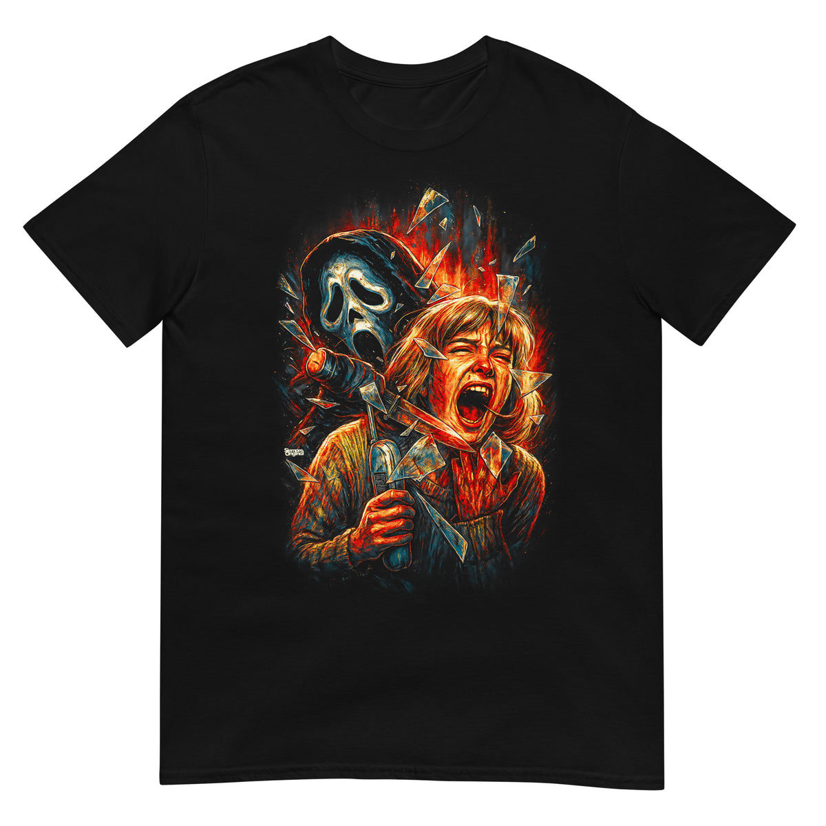 Camiseta negra inspirada en Ghostface y Scream