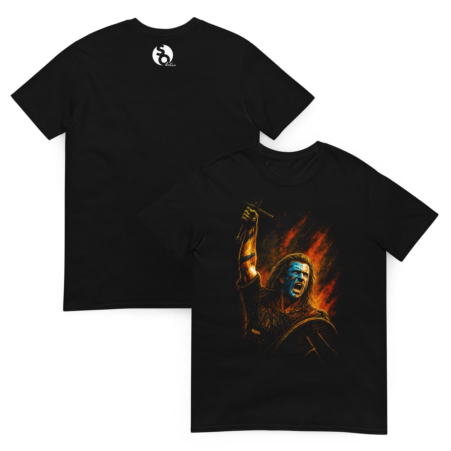 camiseta braveheart william wallace libertad delante y detras negra