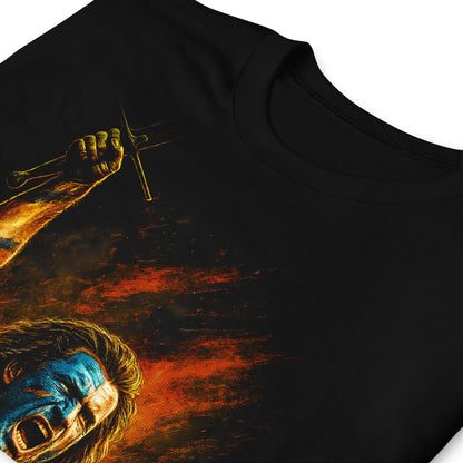 detalle de camiseta braveheart william wallace libertad negra