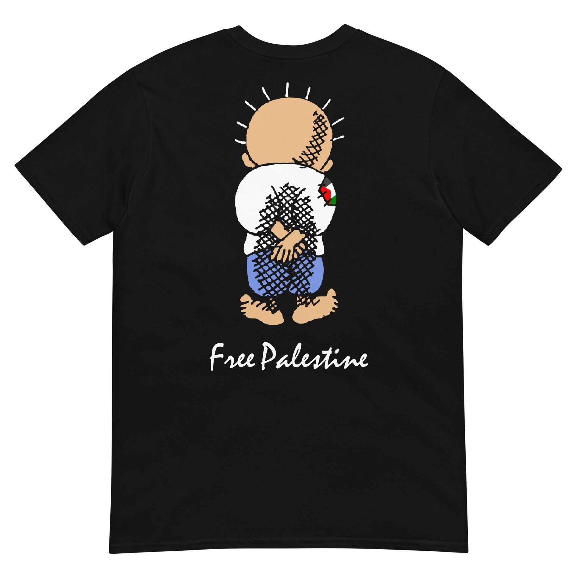 camiseta handala free palestine palestina libre gaza israel en color negro