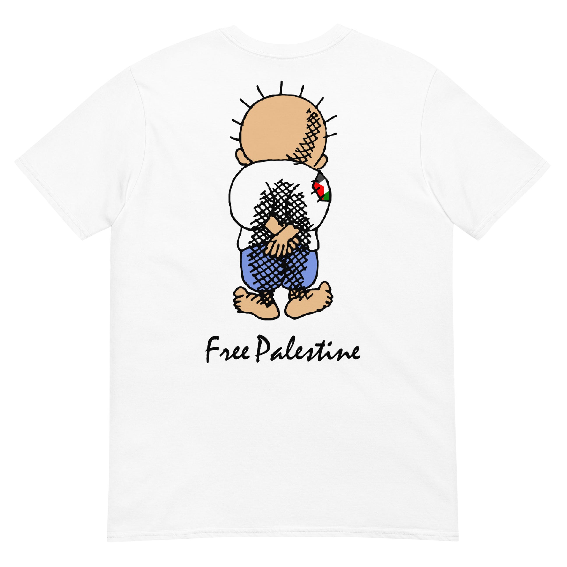 camiseta handala palestina libre free palestine gaza israel en color blanco