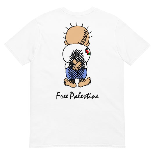 camiseta handala palestina libre free palestine gaza israel en color blanco
