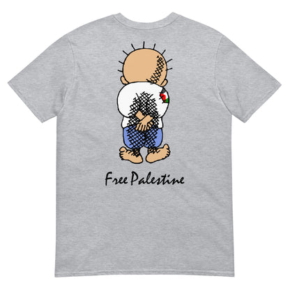 camiseta handala palestina libre free palestine gaza israel en color gris
