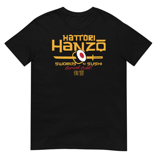camiseta hattori hanzo sushi katana kill bill negra