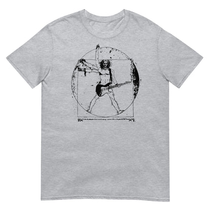 camiseta hombre de vitruvio guitarrista gris