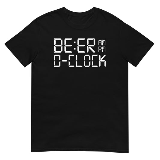 camiseta hora beer o clock cerveza en color negro
