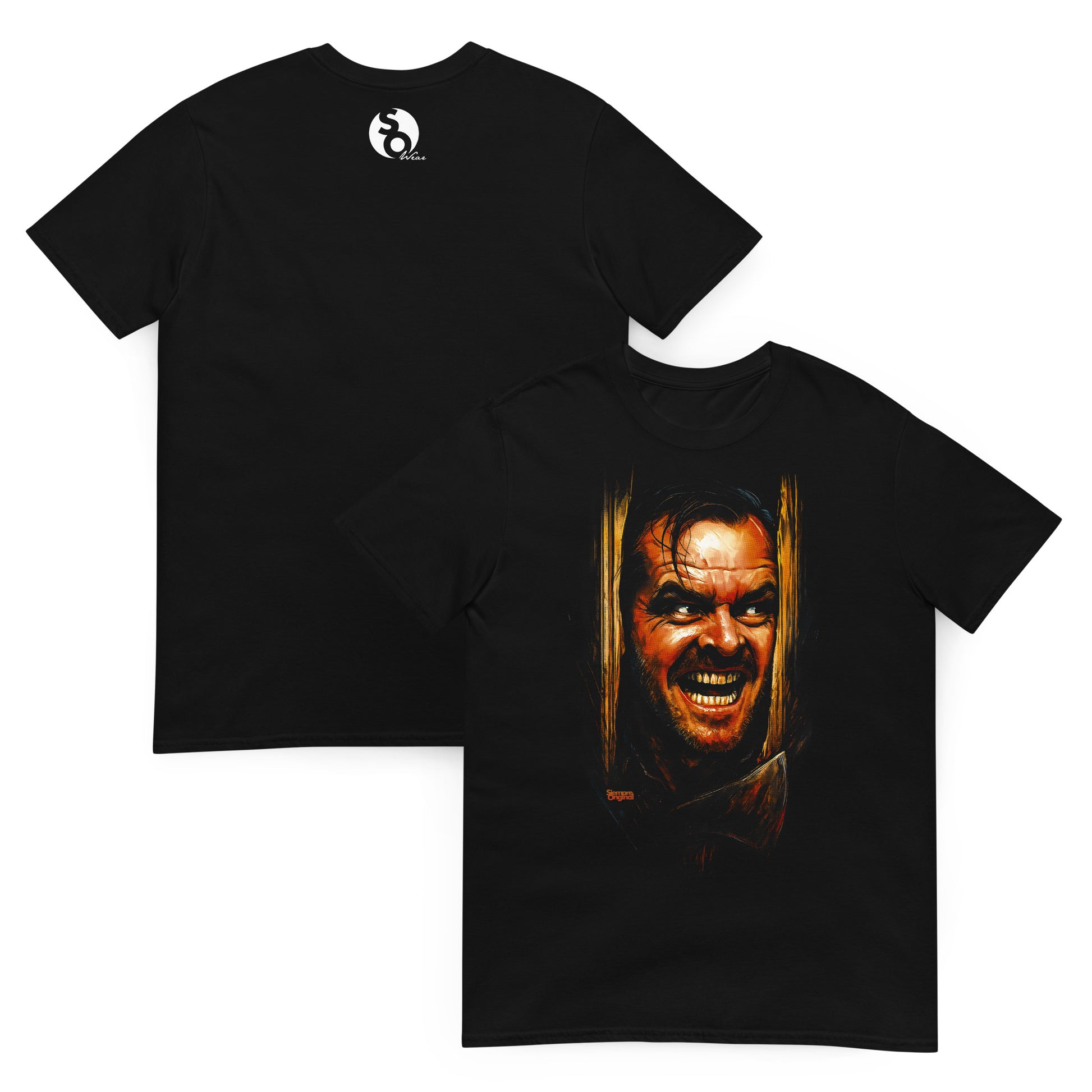 camiseta el resplandor puerta terror delante y detras negra