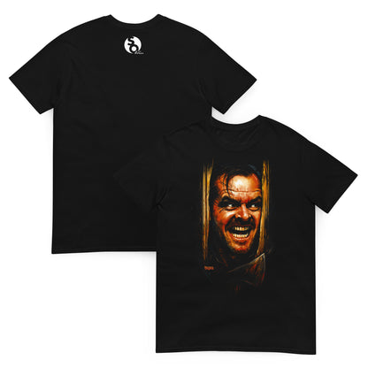 camiseta el resplandor puerta terror delante y detras negra