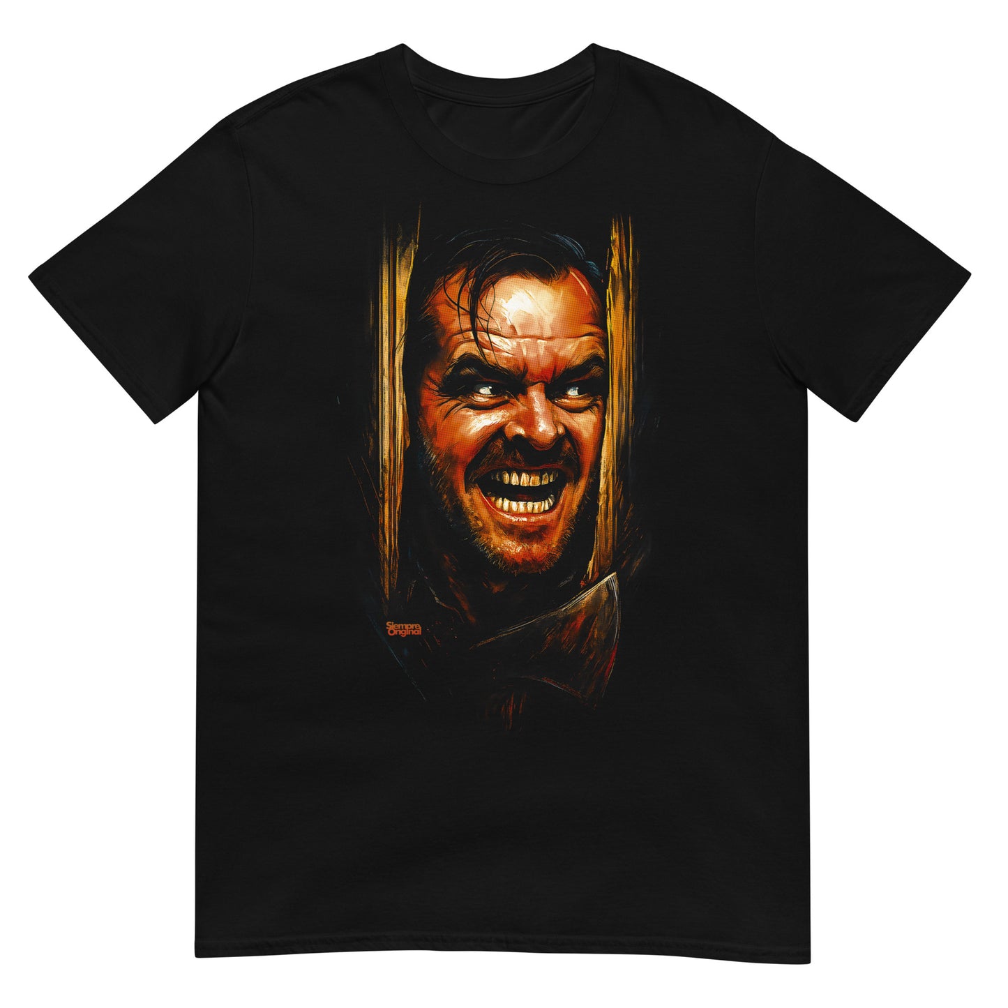 camiseta el resplandor puerta terror negra
