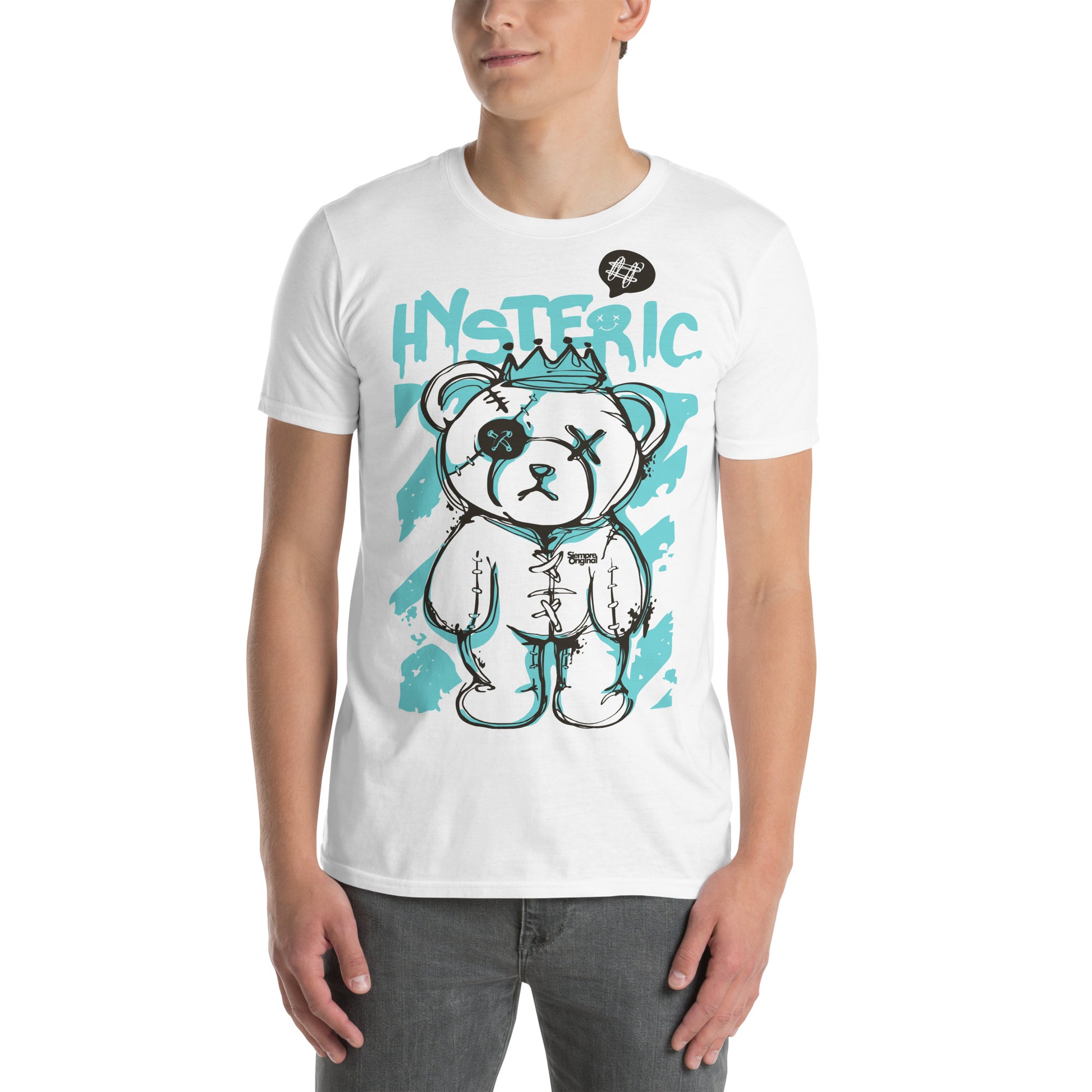 hombre con camiseta hysteric teddy bear siempre original urban en color blanco