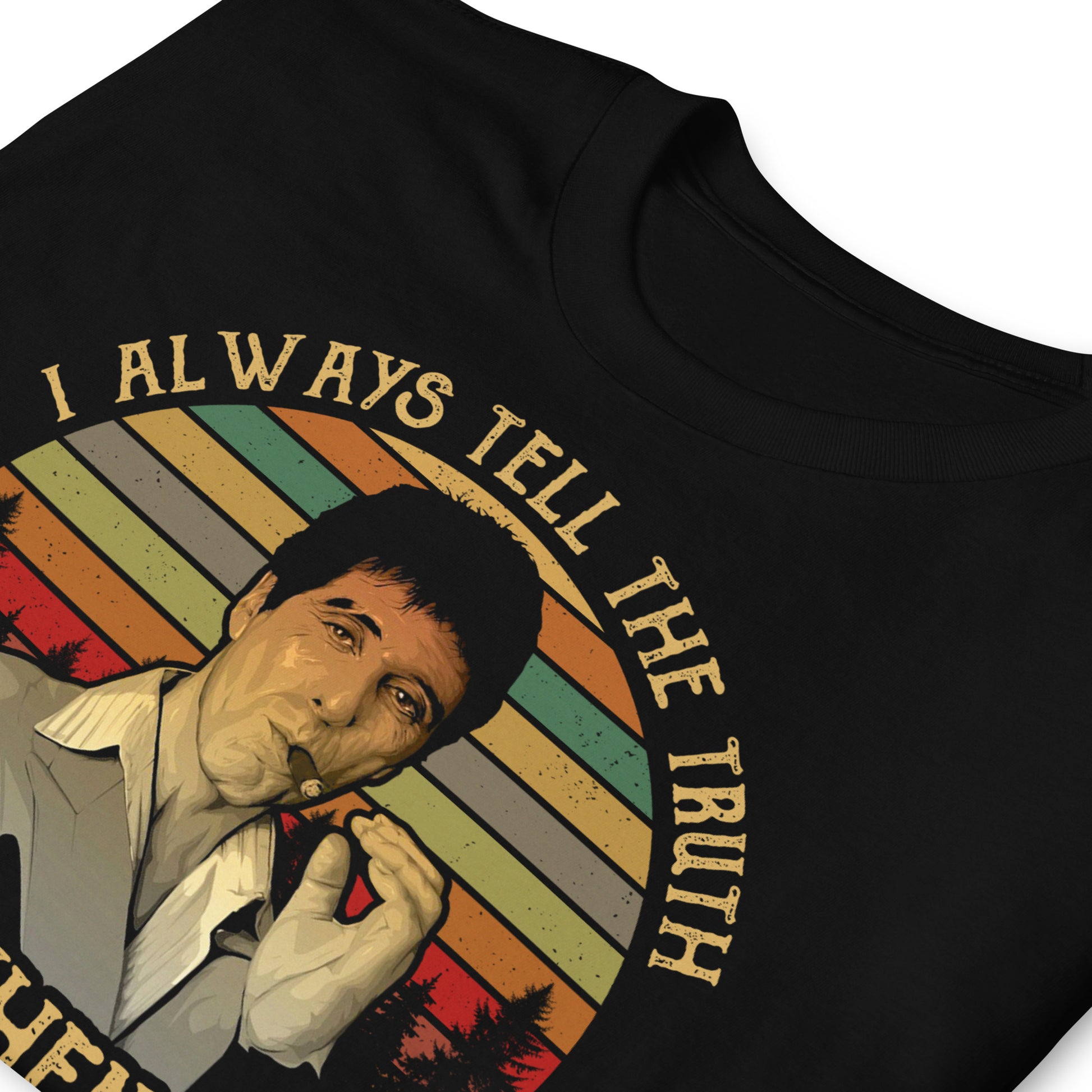 detalle de camiseta i always tell the truth scarface negra