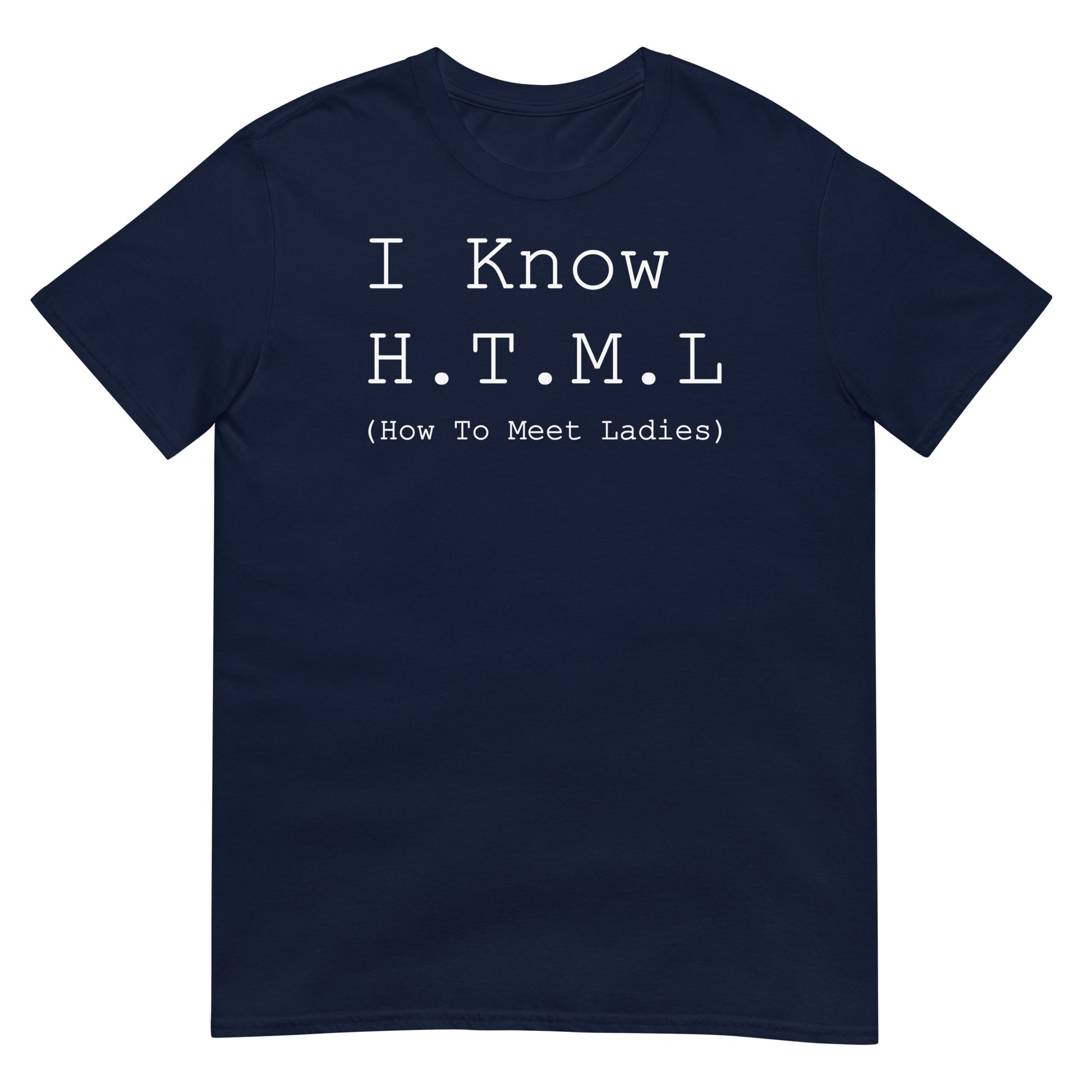 camiseta i know html azul marino