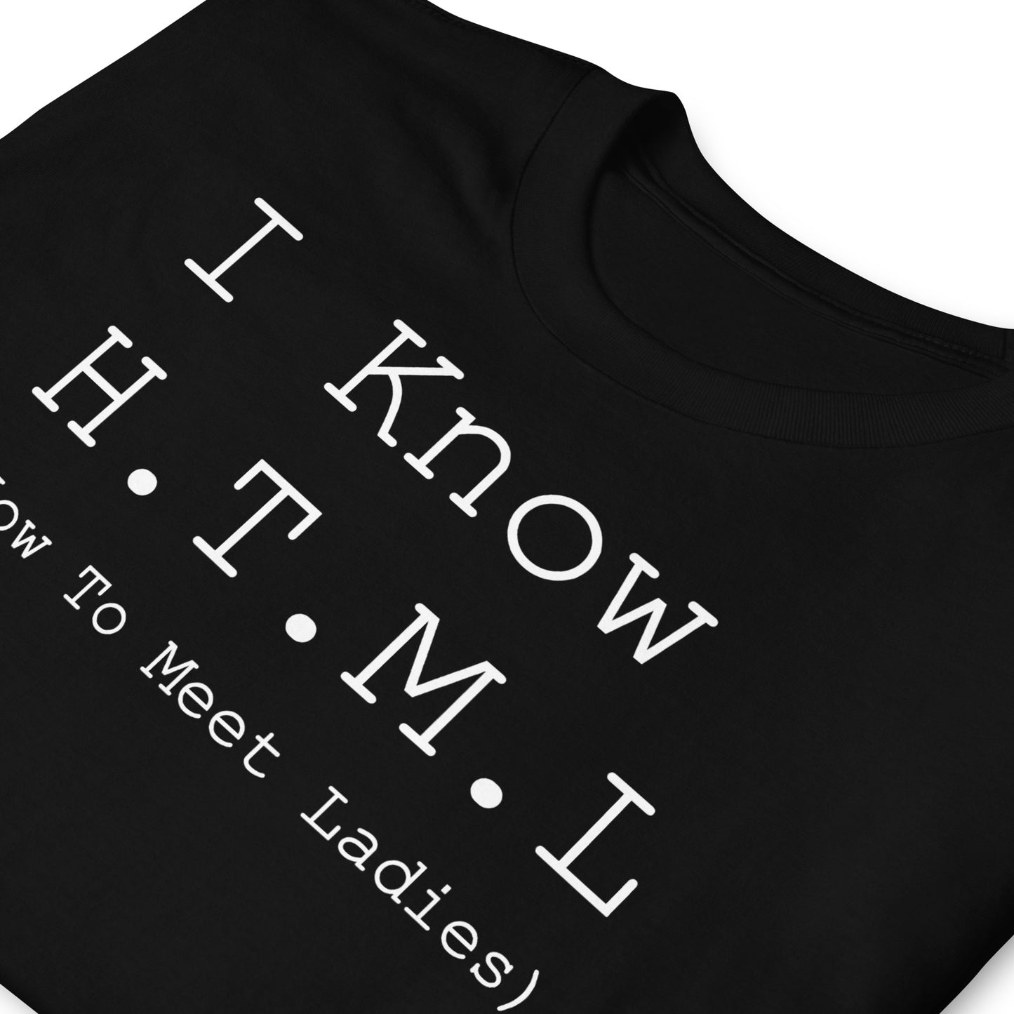 detalle de camiseta i know html negra