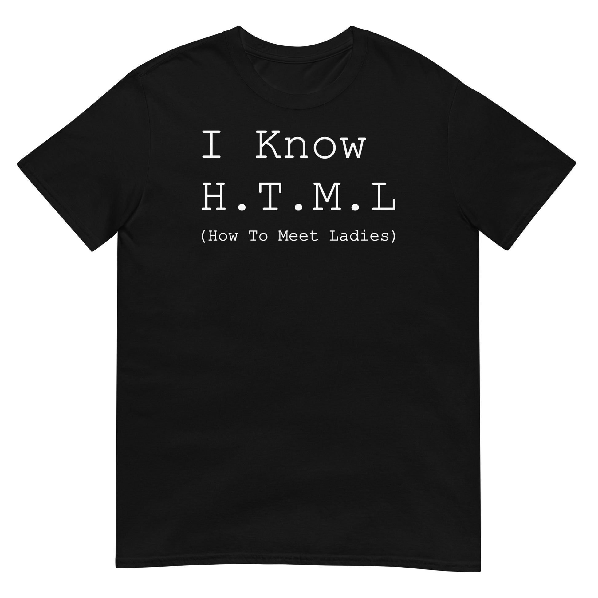 camiseta i know html negra