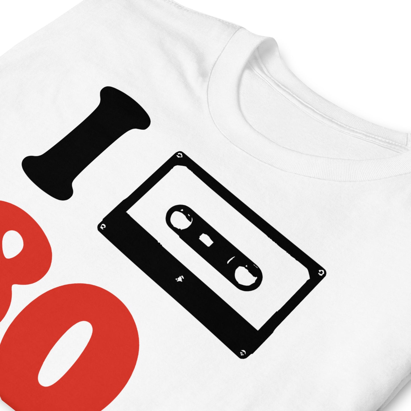 detalle de camiseta i love 80s blanca
