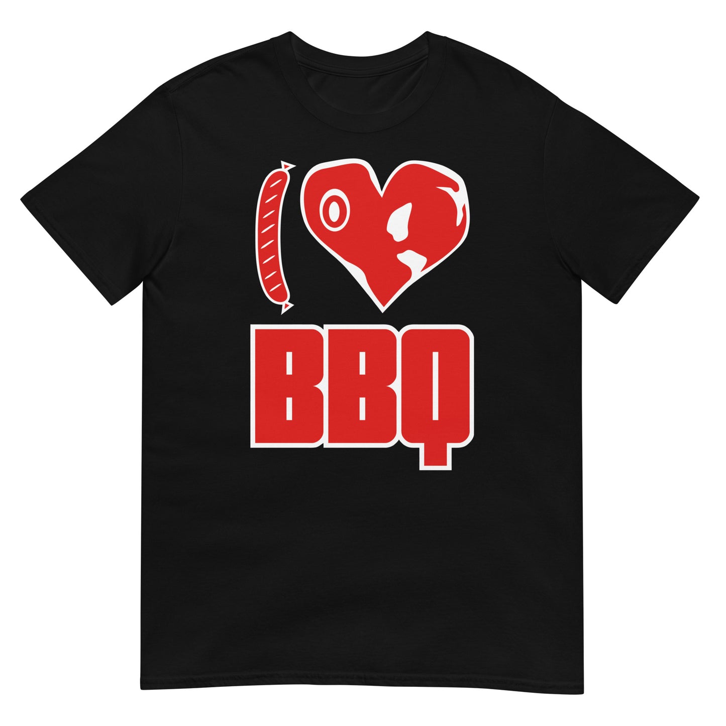 camiseta i love bbq barbacoa en color negro