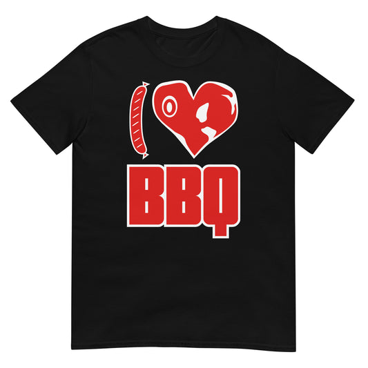camiseta i love bbq barbacoa negra