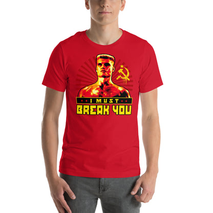hombre con camiseta i must break you ivan drago rocky boxeo roja