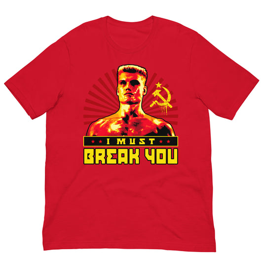 camiseta i must break you ivan drago rocky boxeo roja