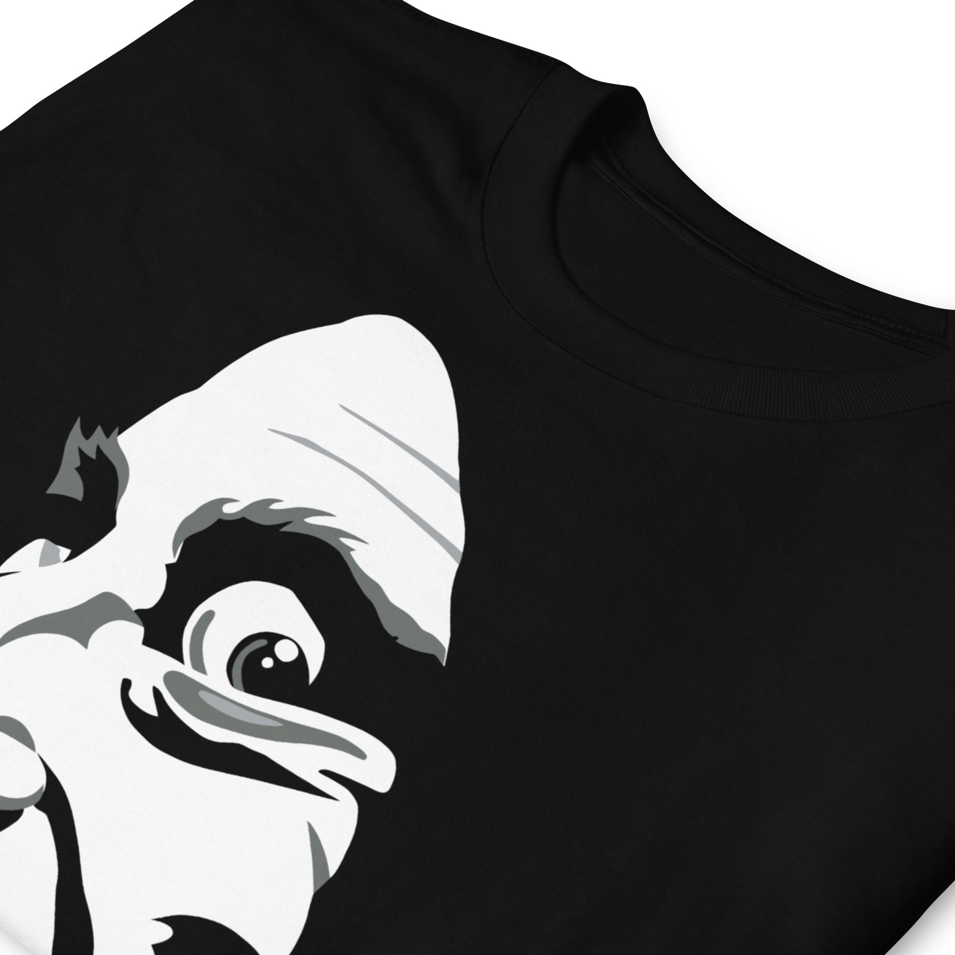 detalle de camiseta igor el jovencito frankenstein negra