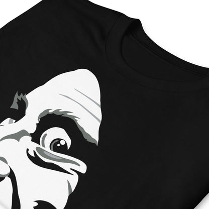 detalle de camiseta igor el jovencito frankenstein negra