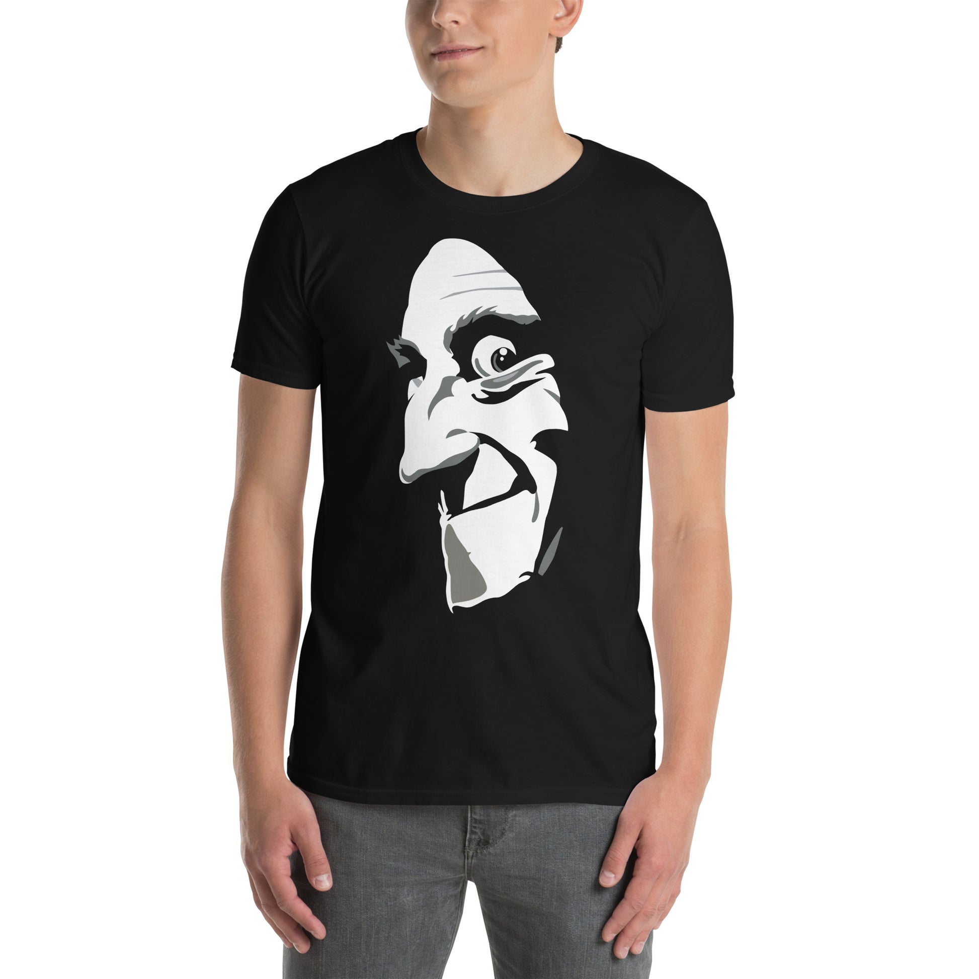 hombre con camiseta igor el jovencito frankenstein negra