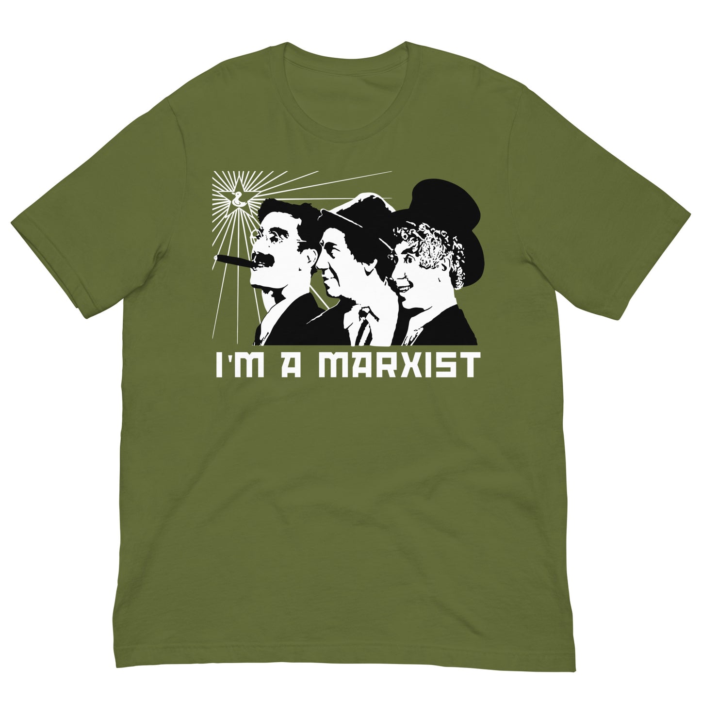 camiseta im a marxist hermanos marx verde oliva