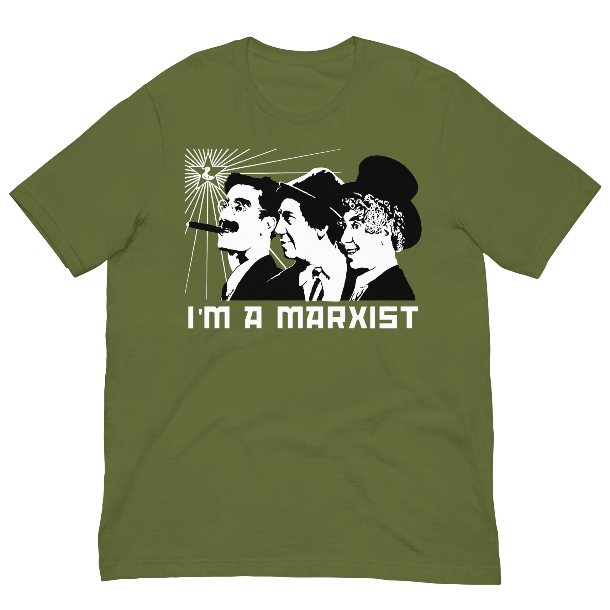 camiseta im a marxist hermanos marx verde oliva