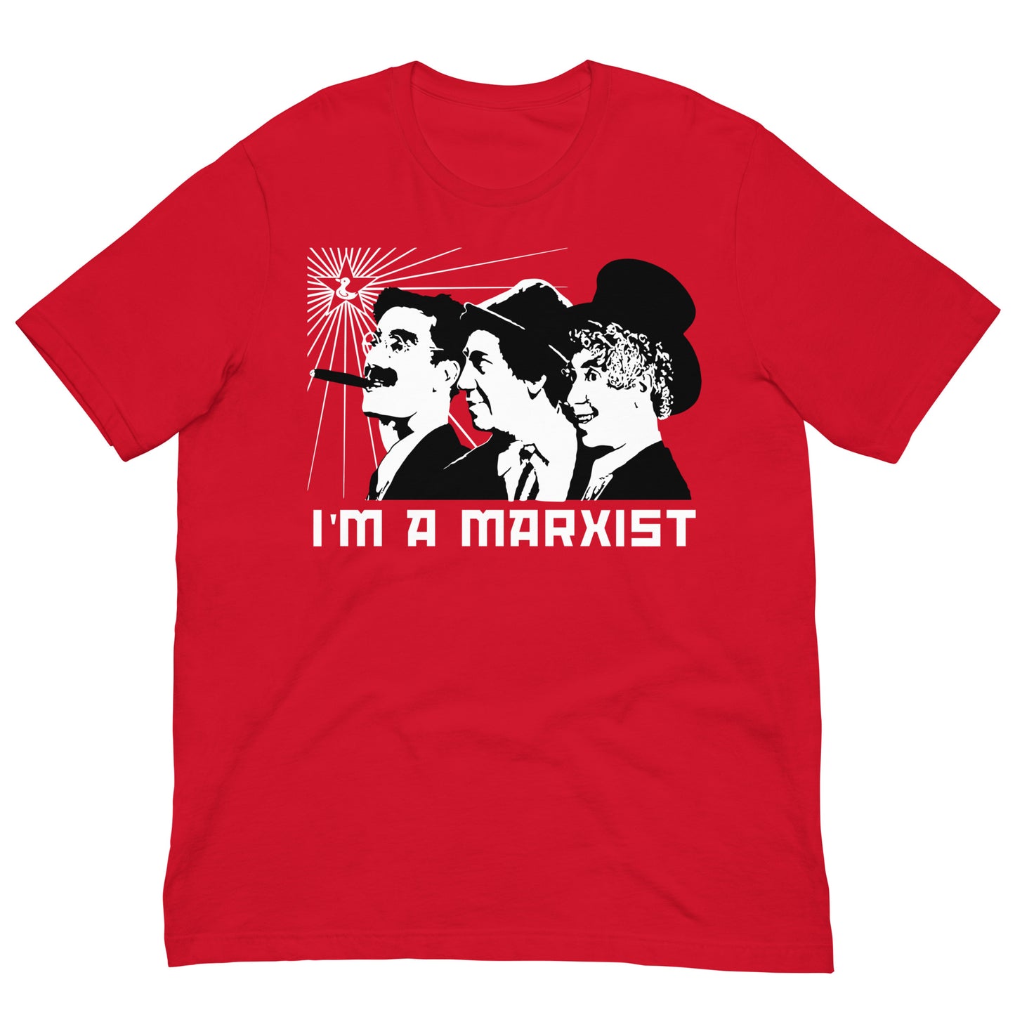 camiseta im a marxist hermanos marx roja